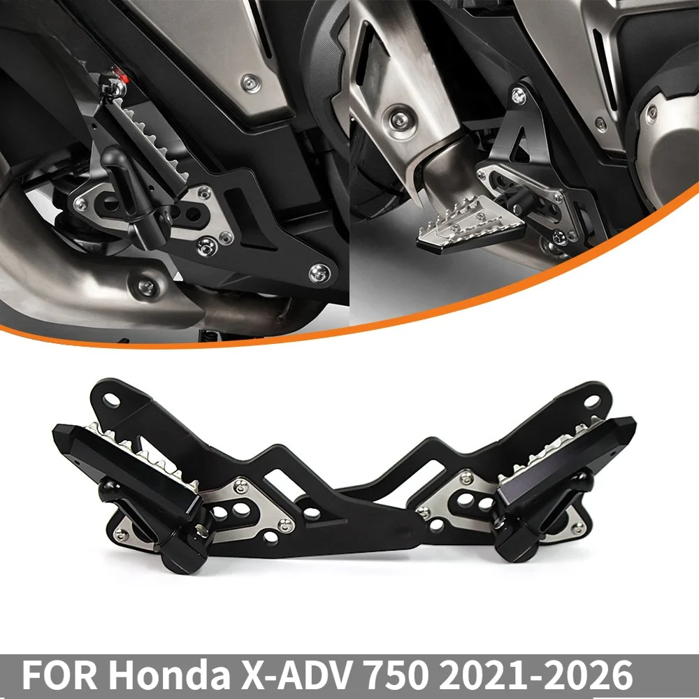 Motorcycle Footrests For HONDA XADV750 X-ADV750 2021-2026 Passenger Foot Pegs Pedal Folding With Foot Pedal Stand Kit 2025 2024