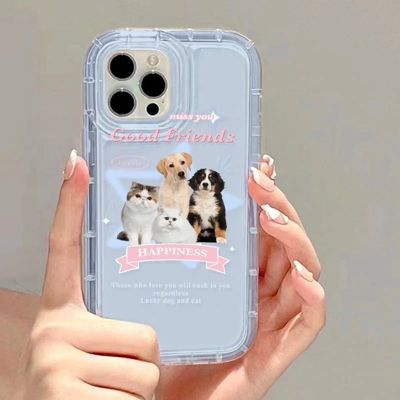 Custodia per telefono Cute Cat Dog per Samsung A54 5g custodia A53 A14 A52 A34 A33 A13 A32 A24 A55 S23 S24 Ultra S21 S20 S23 FE Cover in Silicone