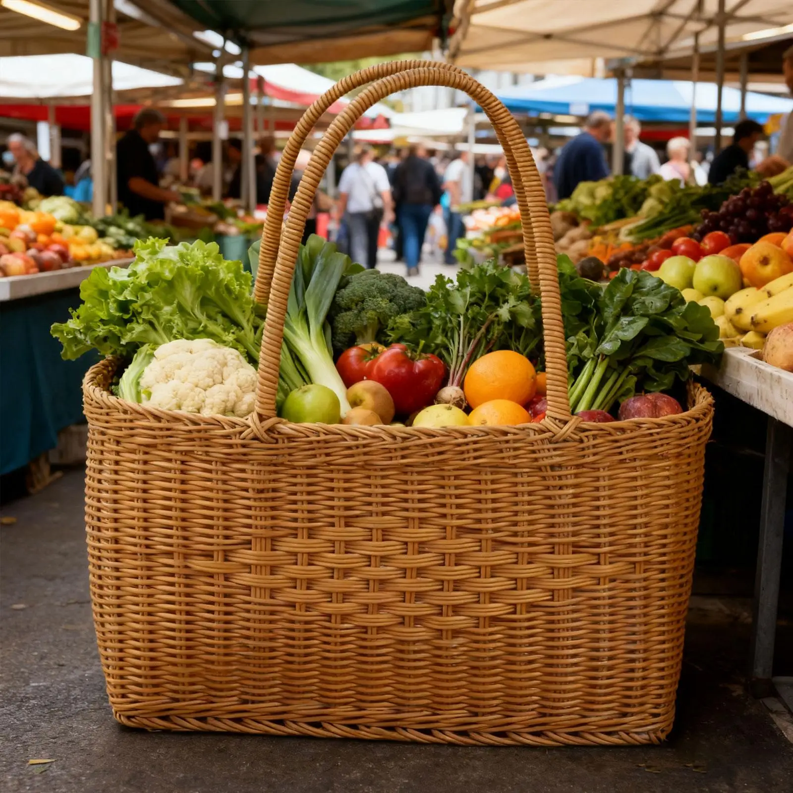

Handwoven Basket Portable Handmade Storage Basket Flower Basket Shopping Basket for Gardening Indoor Outdoor Living Room Family