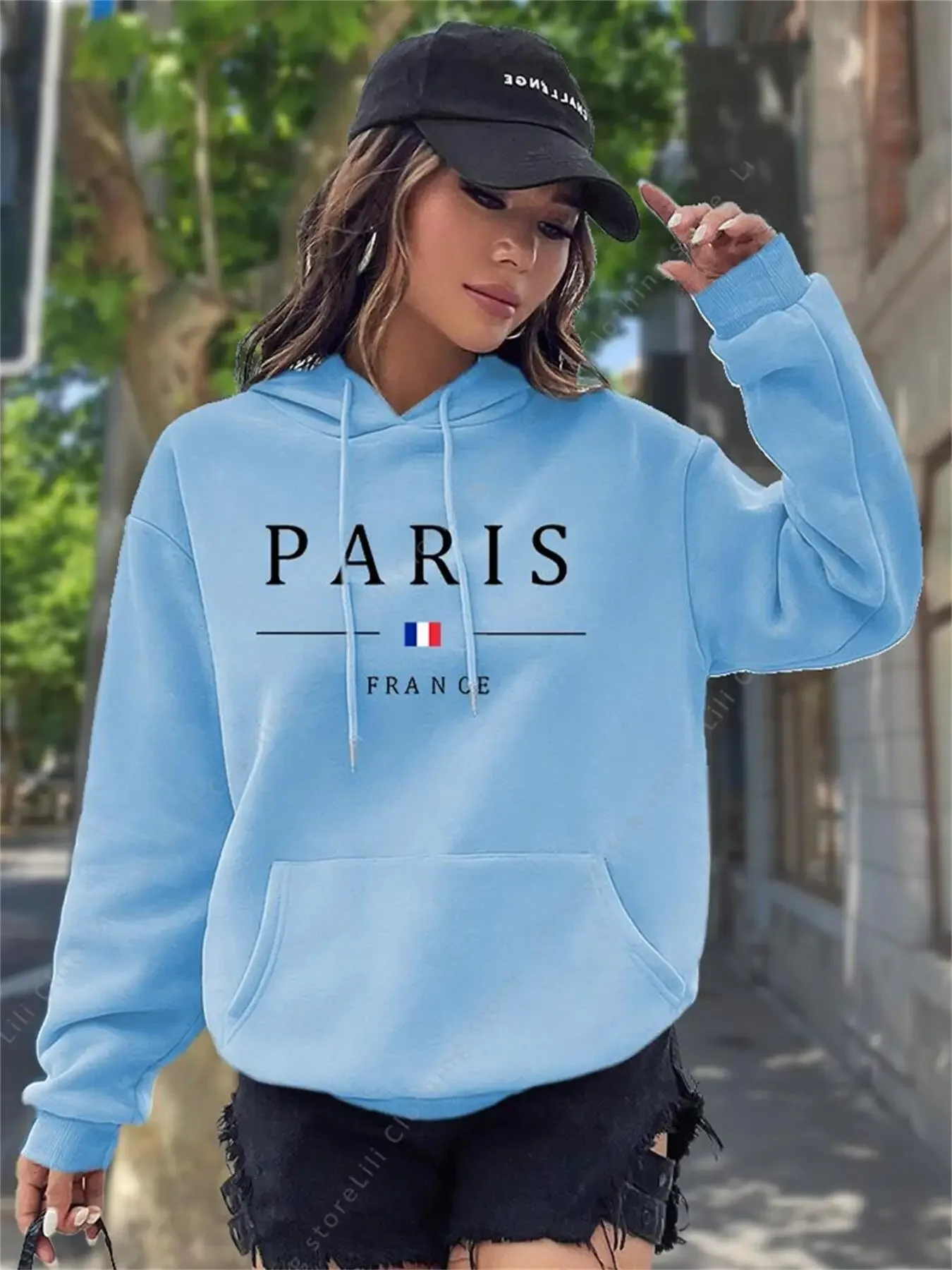 PARIS Graphic Letter Hoodies W - đánh giá và giá Winter Clothing Drawing