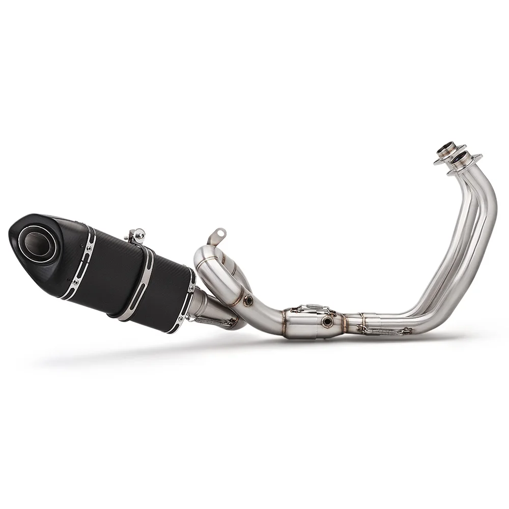 

STLF Motorcycle Exhaust for MT07 XSR700 FZ07 Full Exhaust System 2014-2025 Modified Escape Moto Front Link Pipe With 2 Oxygen Se