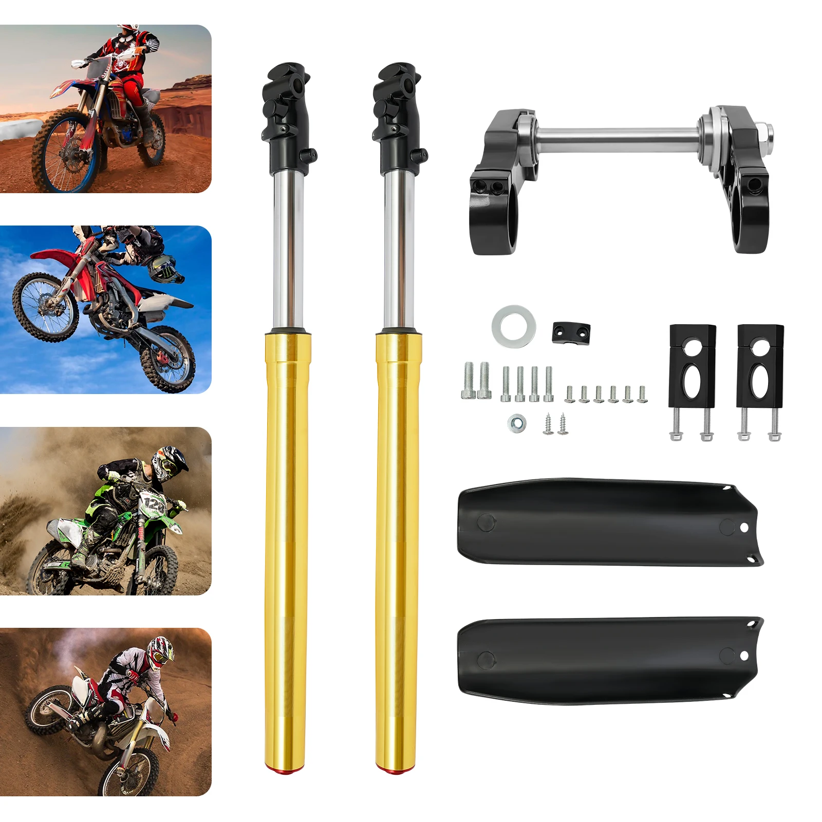 

29" Pair Front Forks Set 45/48mm Triple Tree Clamps for 110cc 125cc Dirt Pit Bike Front Forks Shock Suspension Shocks