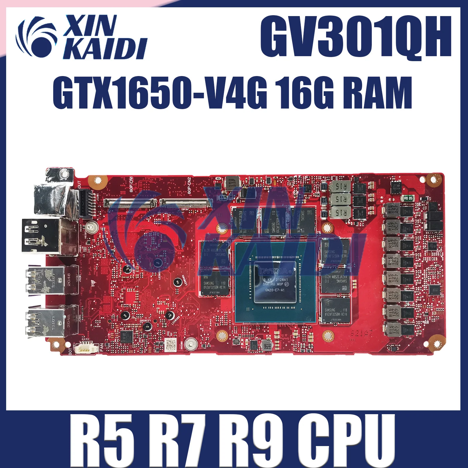 

GV301QC Laptop Motherboard For ROG Flow X13 GV301QH GV301QE GV301Q Notebook Mainboard With R5 R7 R9 CPU GTX1650-V4G 16GB-RAM