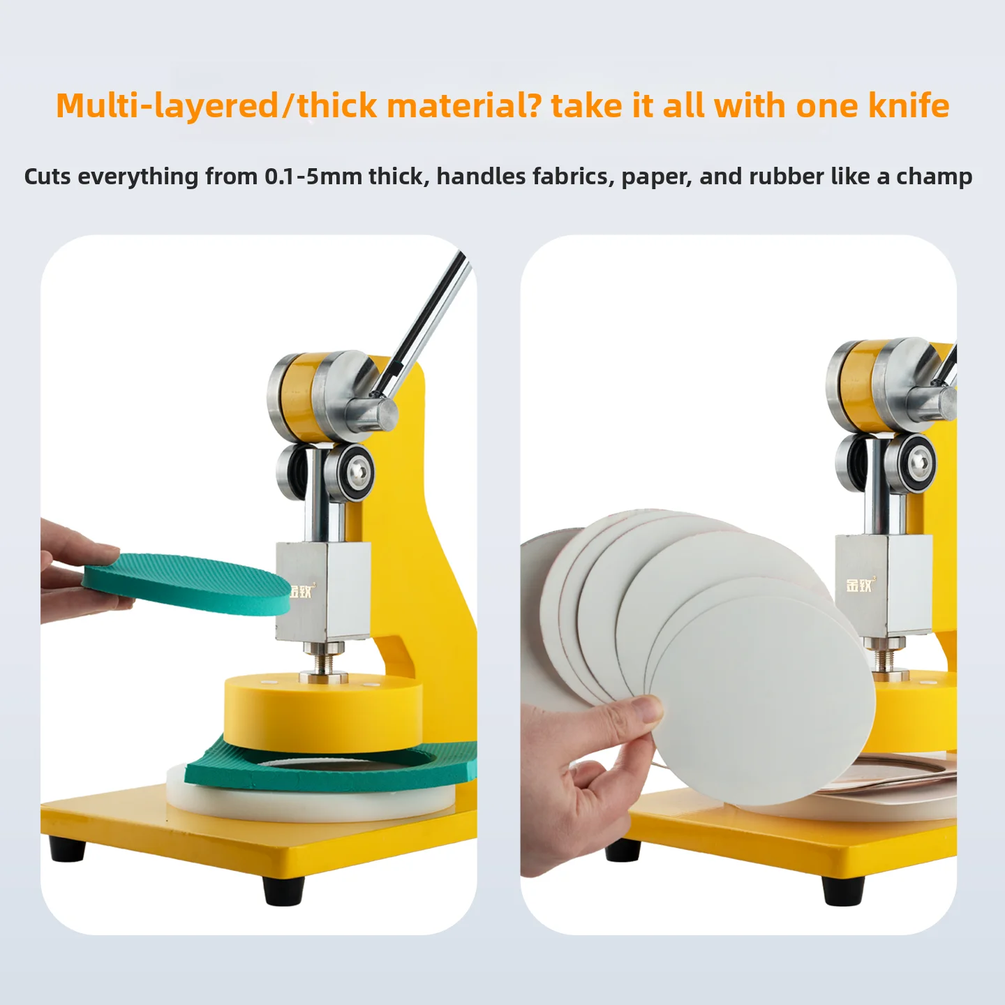 E1S Max Hand Press Round Sampler 100cm² Magnetic Quick-Release for Fabric Paper Film