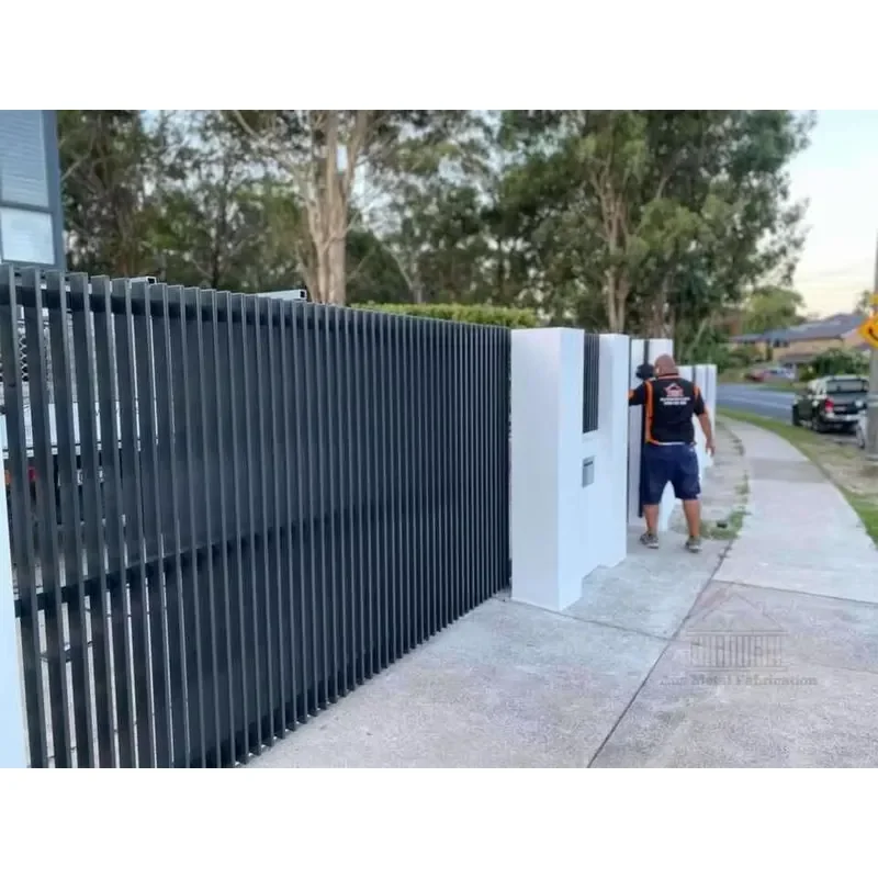 Anticorrosion and Rustproof Metal Aluminium Welding Swim Fencing Black Horizontal Aluminum Slat Pool Fencing