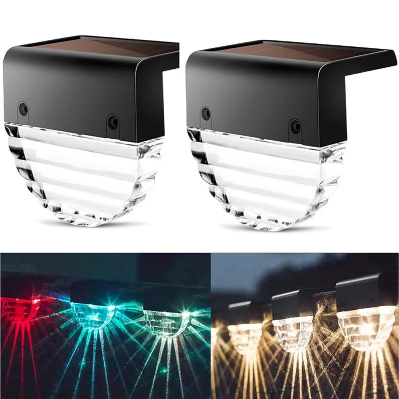 RALCA-Solar Wall Lamp Deck Lamp Outdoor Wall Lamp Home Waterproof Courtyard Garden Layout Balcony Yard Ladder Fence Durable 6PCS