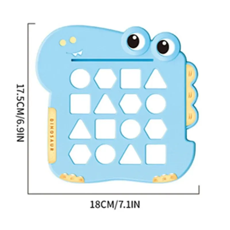 لعبة تعليمية متطابقة على شكل ديناصور - قطعة واحدة، لعبة هندسية معرفية مكونة من لاعبين للأطفال الصغار، مهارات التفكير