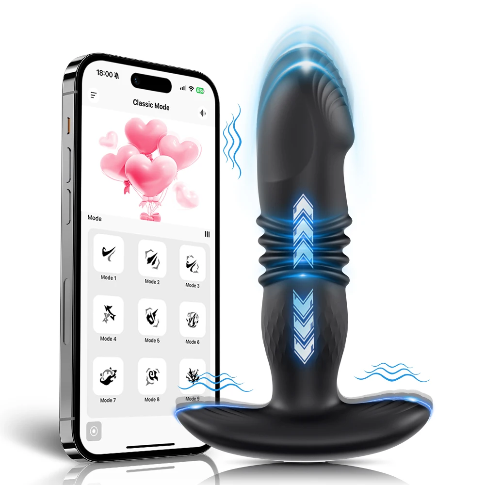 Telescopic Vibrating Butt Plug Anal APP Vibrator Wireless Remote Sex Toys for Women Ass Anal Dildo Prostate Massager Buttplug