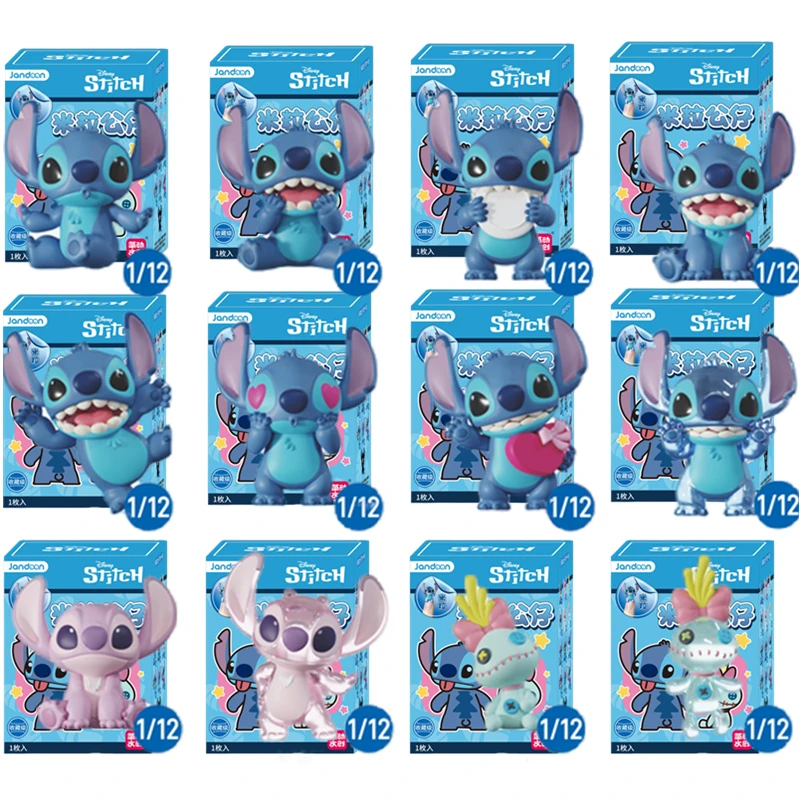 Lilo & Stitch Disney Jandoon Original Blind Box Angel Scrump Doll Rice Grain Mini Action Figure Model Toy Surprise Ornament Gift