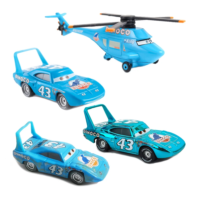 

Disney Pixar Cars Battle-Damaged Car King Anime Model 43 Cars King Strip Weathers Dinoco Toys Metal Die Casting Birthday Gifts