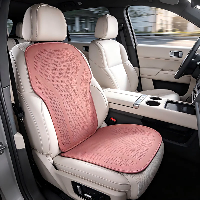 Summer New Car Backrest Cushion Breathable Leather Seat Cushion Non-Slip Comfort Backrest Support Mat Front Seat Protection Pad