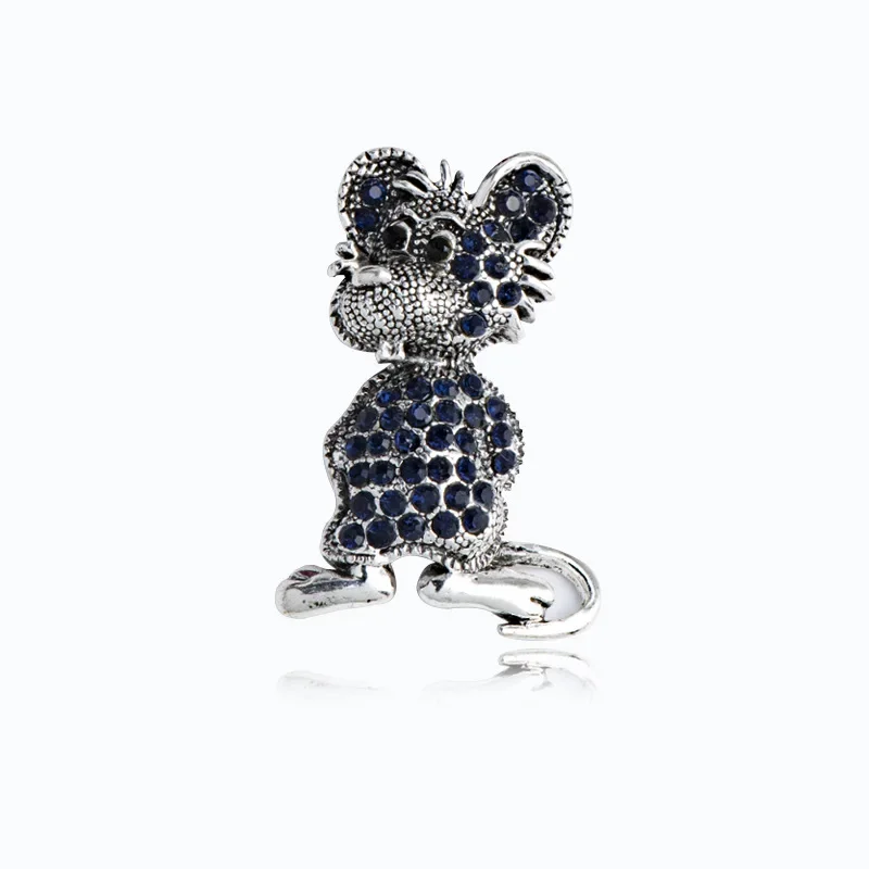 New Vintage Zodiac Mouse Spilla Strass Animale Spilla da uomo Abito Distintivo Sciarpa Fibbia Abbigliamento Festa Accessori donna