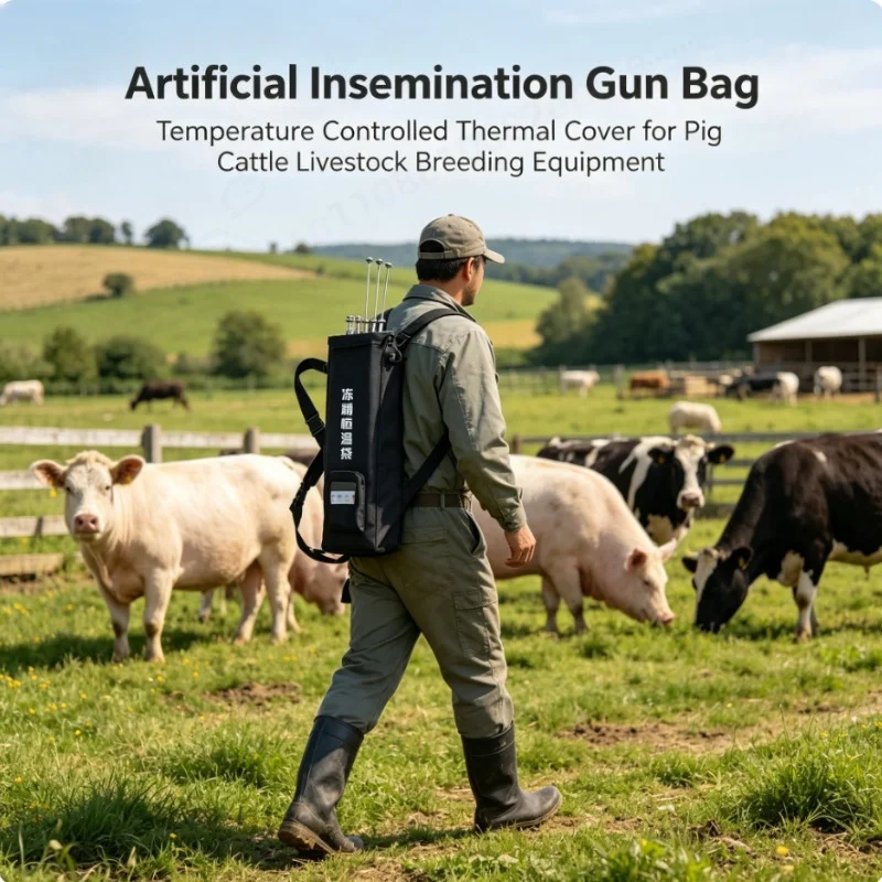 Artificial Insemination Gun Bag Temperature Controlled Thermal Cover for Pig Cattle Livestock Breeding Equipment