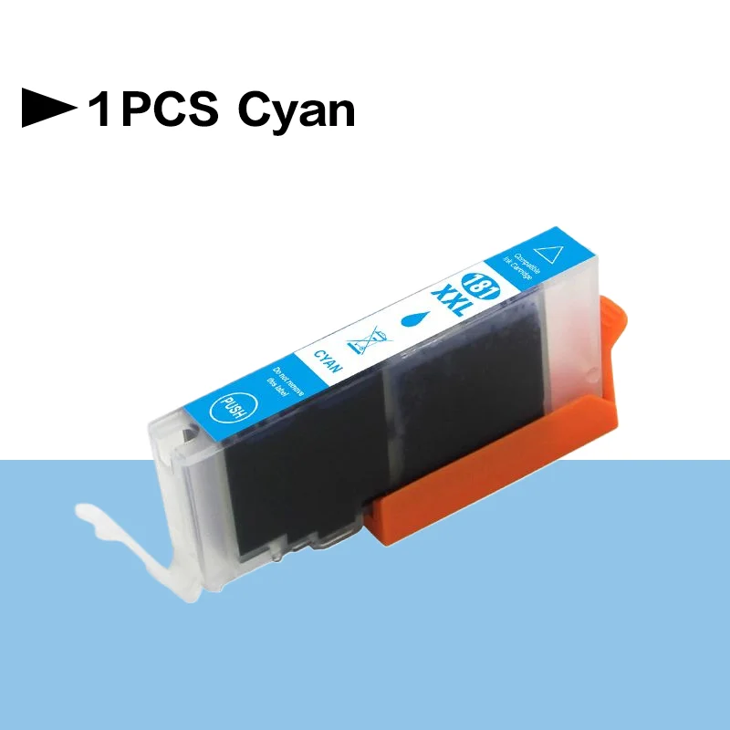 PGI-180XXL CLI-181XXL 180 Black Ink Cartridge Compatible For Canon PIXMA TS6110 TS6210 TS701 Printer cyan M YL Ink Cartridge view 5