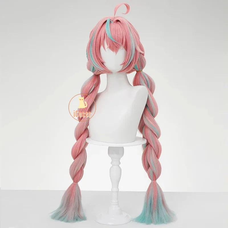 

aaa12 3Genshin Impact Varesa Cosplay Wig Pink Blue Double Ponytail Natlan Collective of Plenty Big Eater Halloween Party Women G