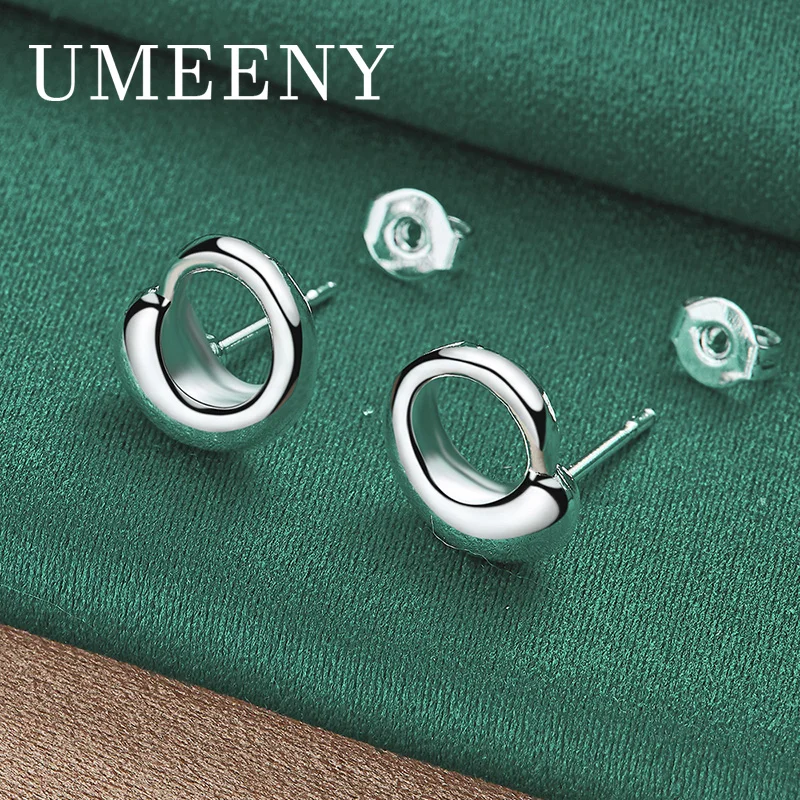 

Luxury 925 sterling silver fashion simple round earrings for women party girlfriend gift jewelry