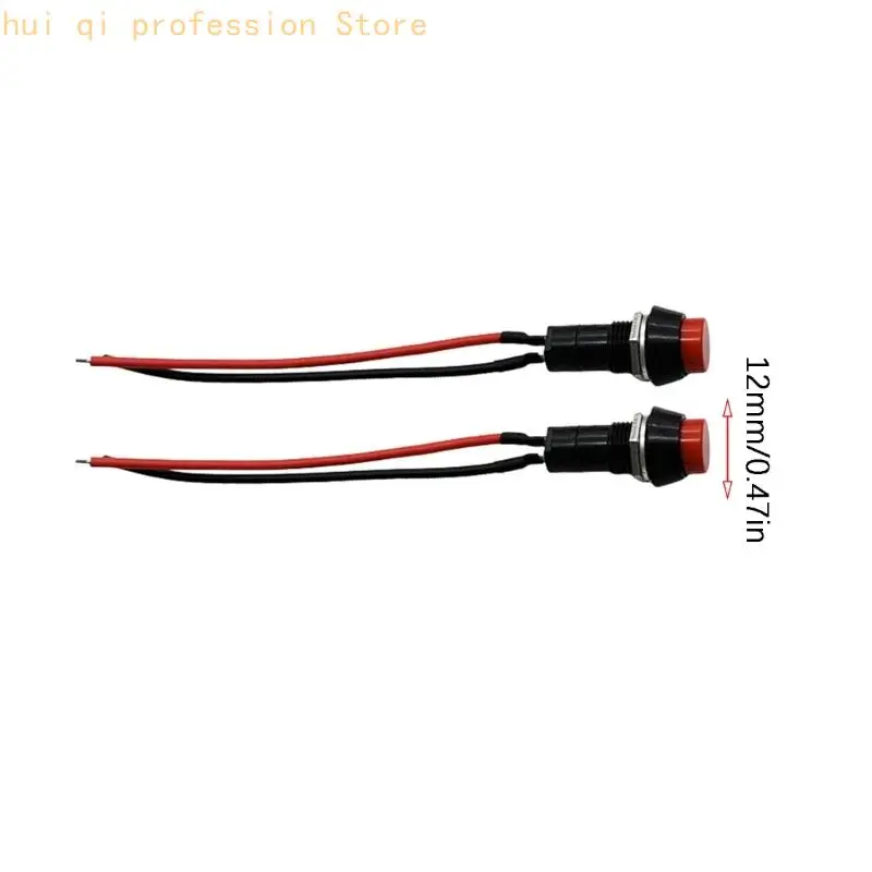 12-mm-Anschlusskabel, Momentan-Drucktastensatz, Federrückstellung für den Panel-Einsatz, 10er-Pack H8WE – Detail 6