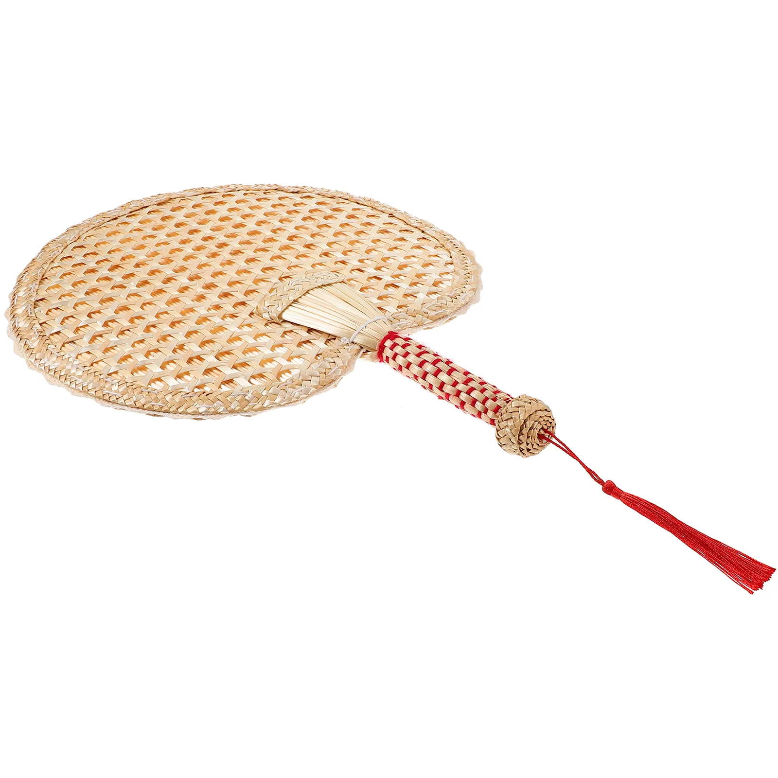 

Cooling Hand Fan Woven from Wheat Straw Handheld Portable for Hot Days Decorative Fan for Parties Weddings Rustic Design