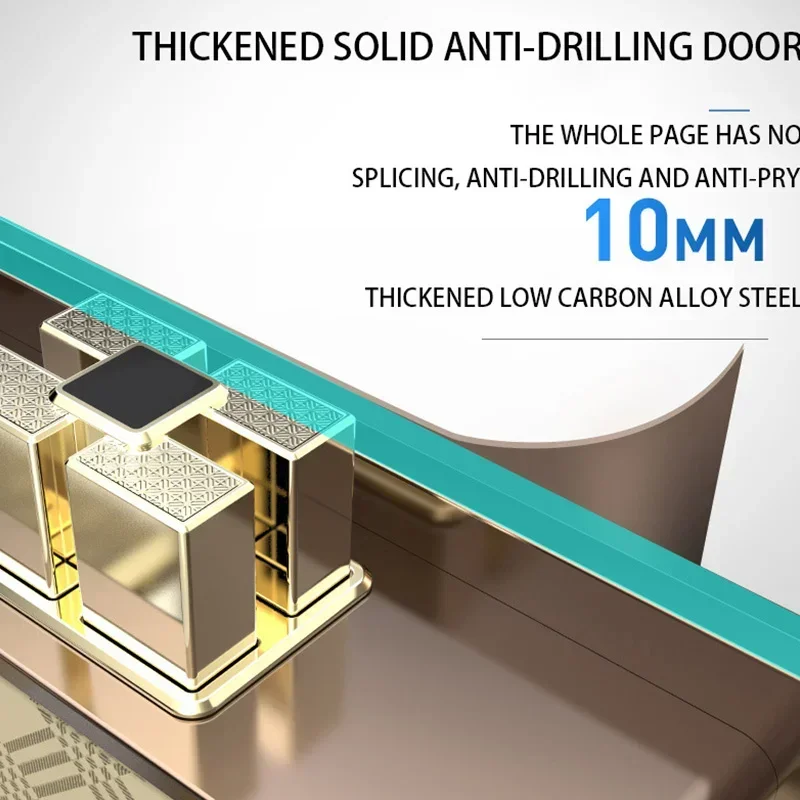 مكتب من الفولاذ المقاوم للصدأ آمن في الحائط ، المنزل ضد السرقة ، كل الصلب ، صندوق أمان عالي ، كلمة مرور
