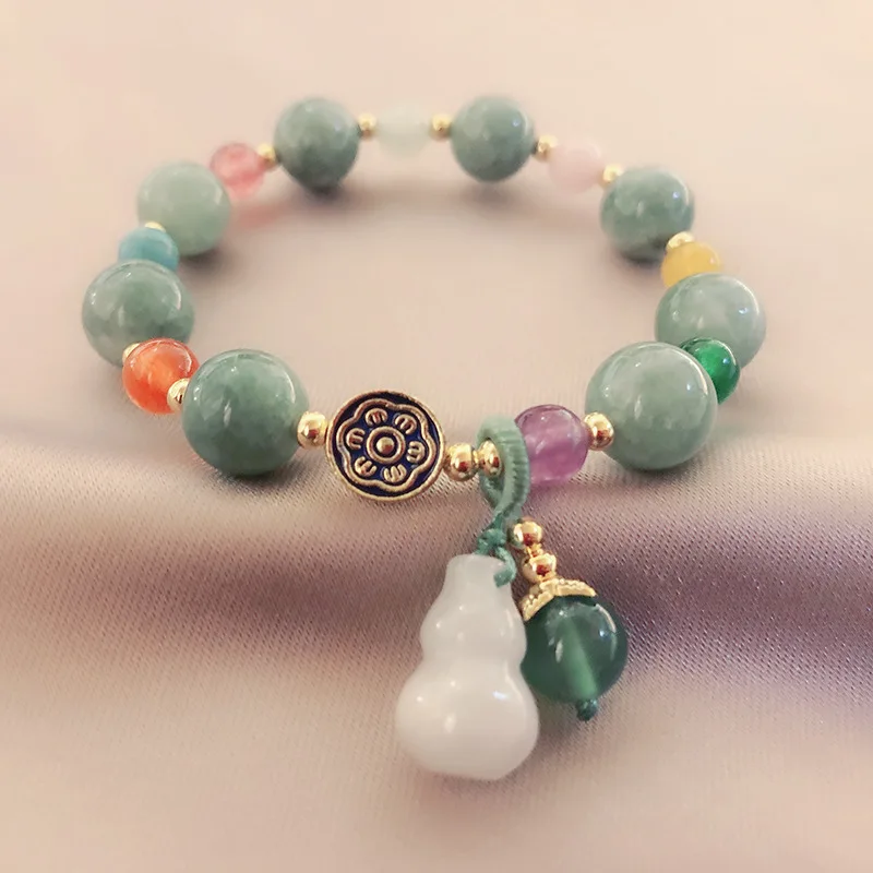 Fashion vintage jade bracelet WOMEN'S new Tibetan ethnic style gourd chalcedony bracelet lucky bracelet