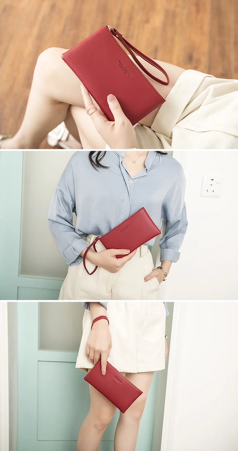 MIYIN Business Casual Damen-Geldbörse Einfache und Tragbare Reißverschluss-Handtasche Lange Brieftasche Bürogeschenk Lehrergeschenk Geschenk für Frauen – Detail 11