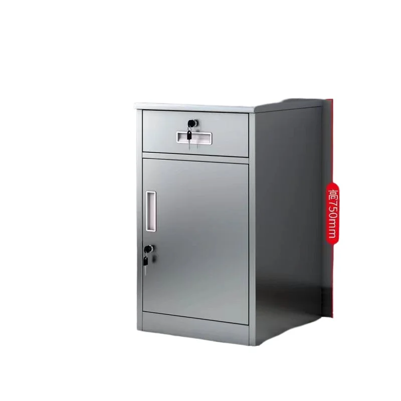 

304 stainless steel low bedside table with lock movable balcony locker tool cabinet office file cabinet
