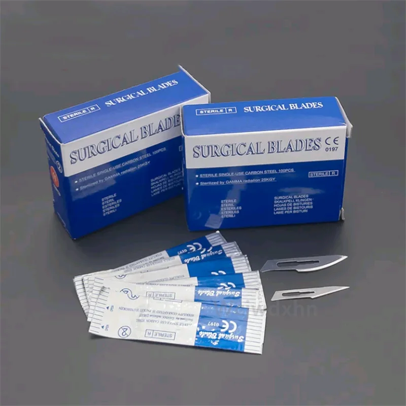 100Pcs/box Surgical Scalpel Sterilized Blades Scalpel Blades For Dental medical Dental medical Surgical Scalpel Blades