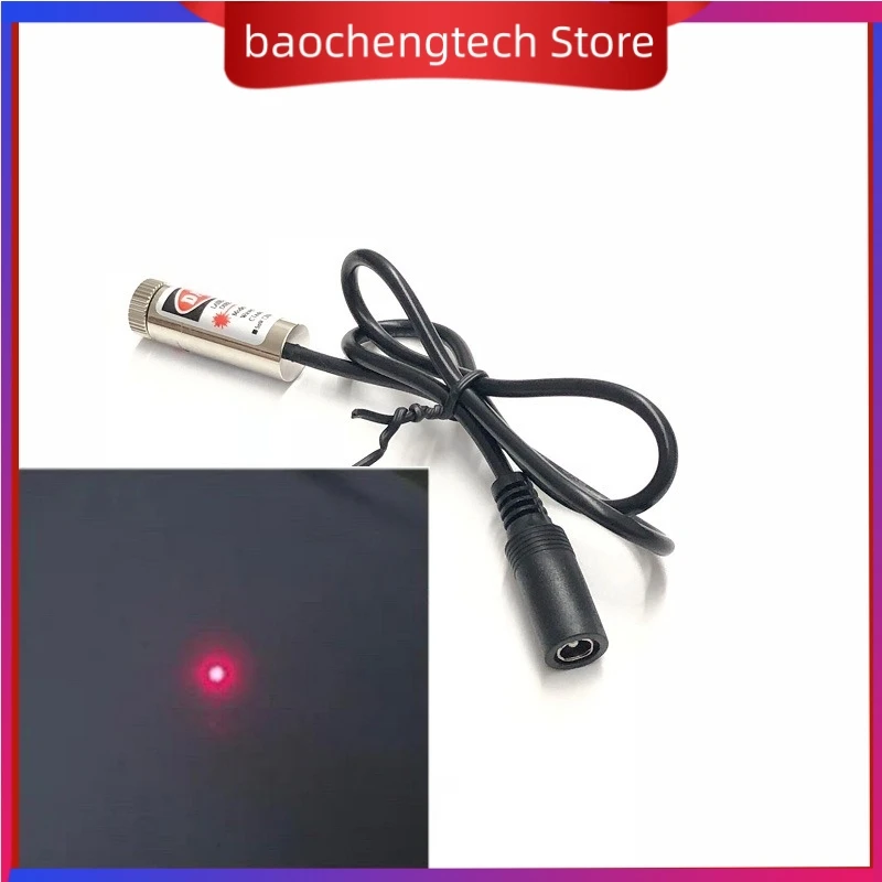 12 mm lasermodule DC 3V 5V 9V 12V l met DC-stekker Instelbaar brandpuntsafstand 5 mW 650 nm rode stipvormige kruisvormige laserpositioneringslicht