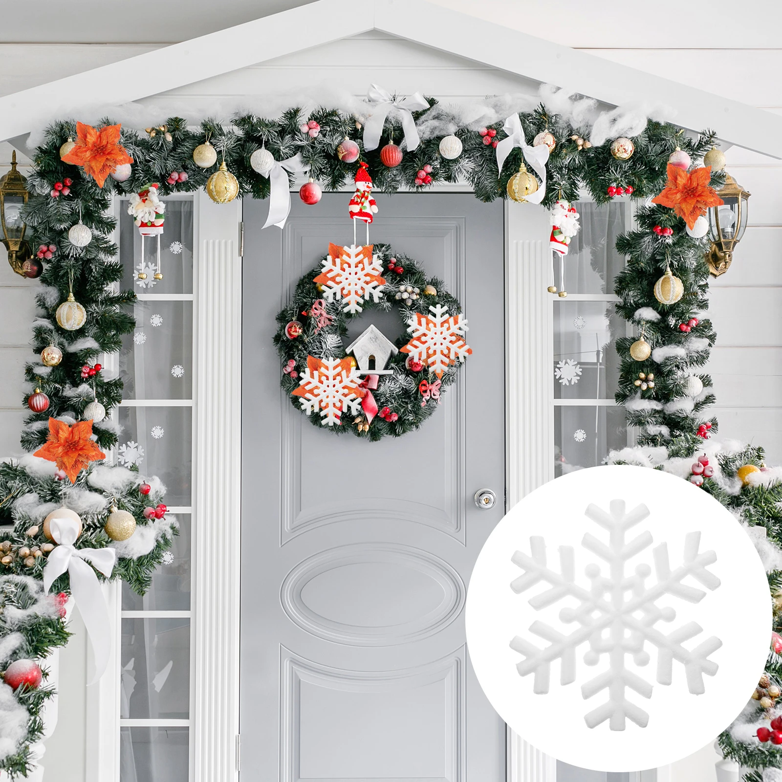

3pcs Christmas Snowflakes White Foam DIY Material Unfinished Ornaments Decor Kids Toy Art Crafts Safe Creative Room