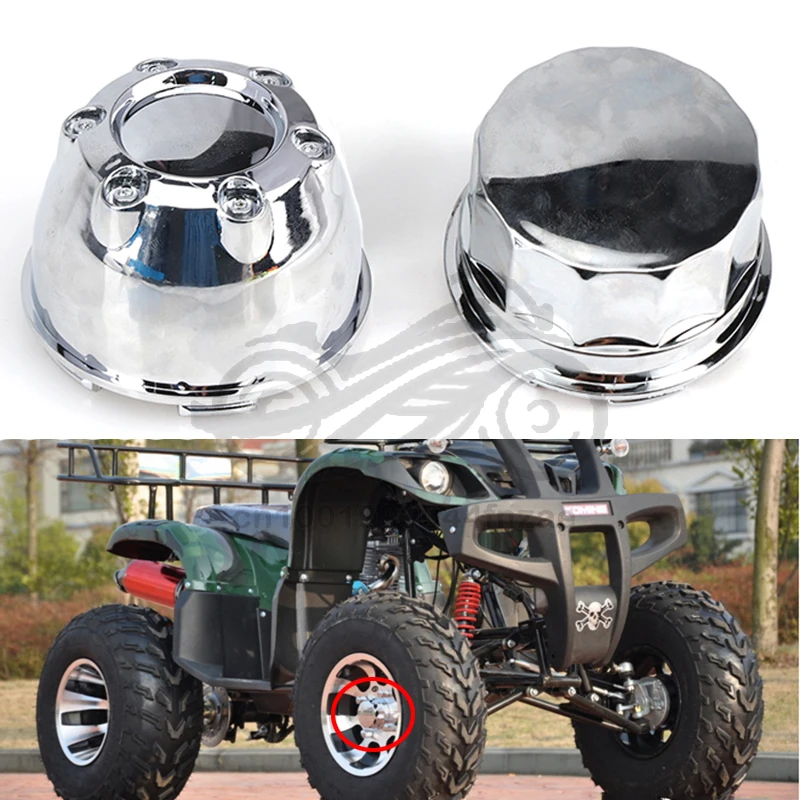 2Pcs Decorative Cover Electroplating Special Hub Caps For 10-inch 12-inch 14-inch Alloy Wheels ATV Quad Motorcycle Taotao Karts