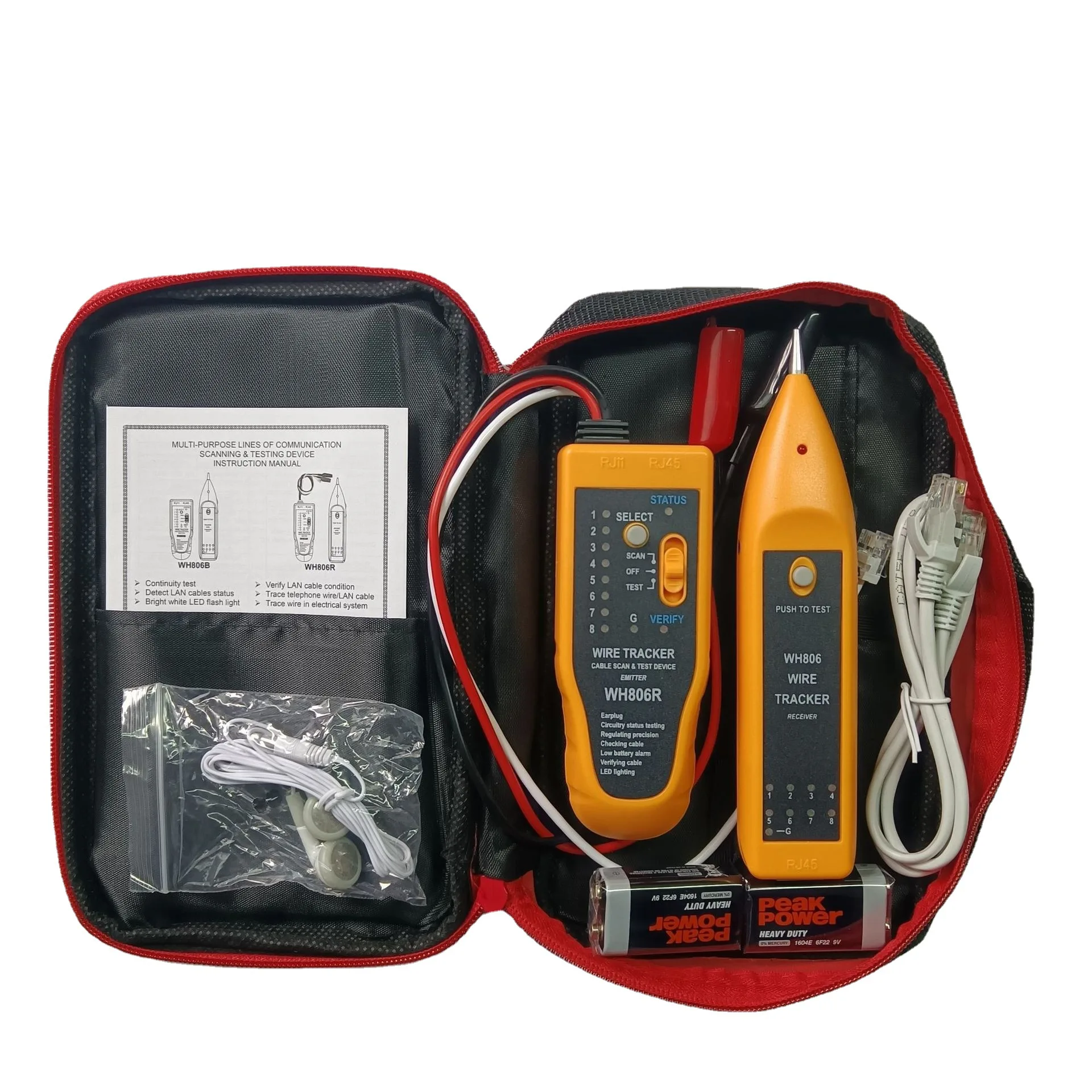 Stable WH806R Line Finder Line Finder Network Tester Line Aligner Telephone Network Cable Maintenance Accessories LED