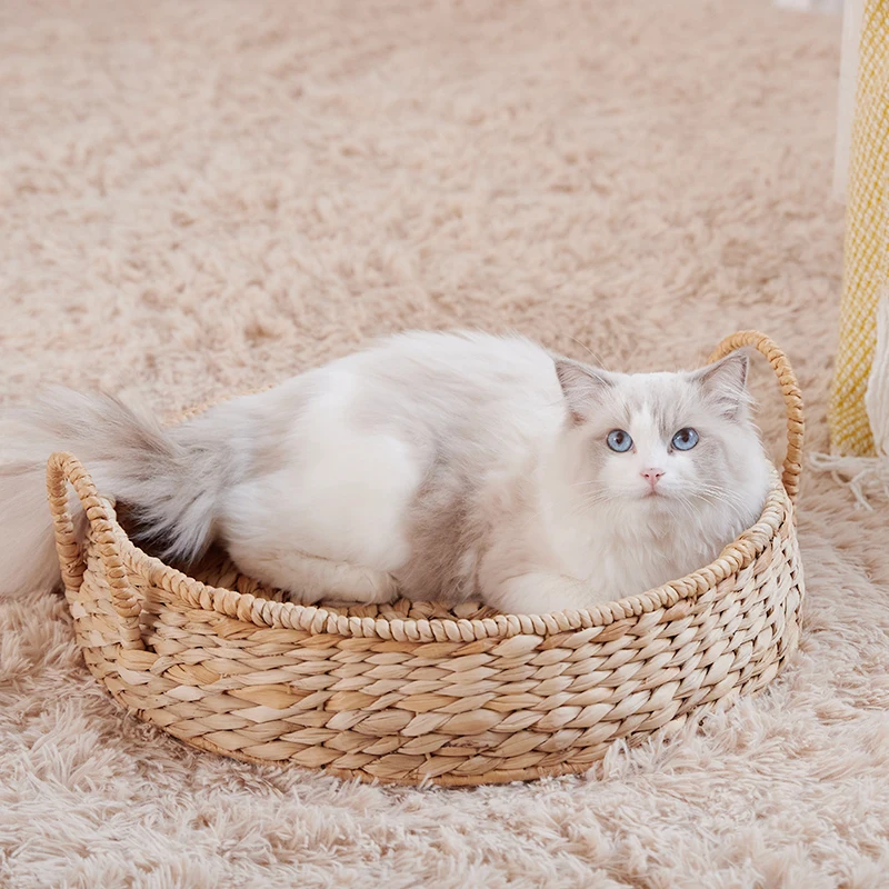 

Cat Litter Winter Warm Cat House Rattan Cat House Cat Bed Can Be Removed and Washed Mat Baby Cat Cat Supplies