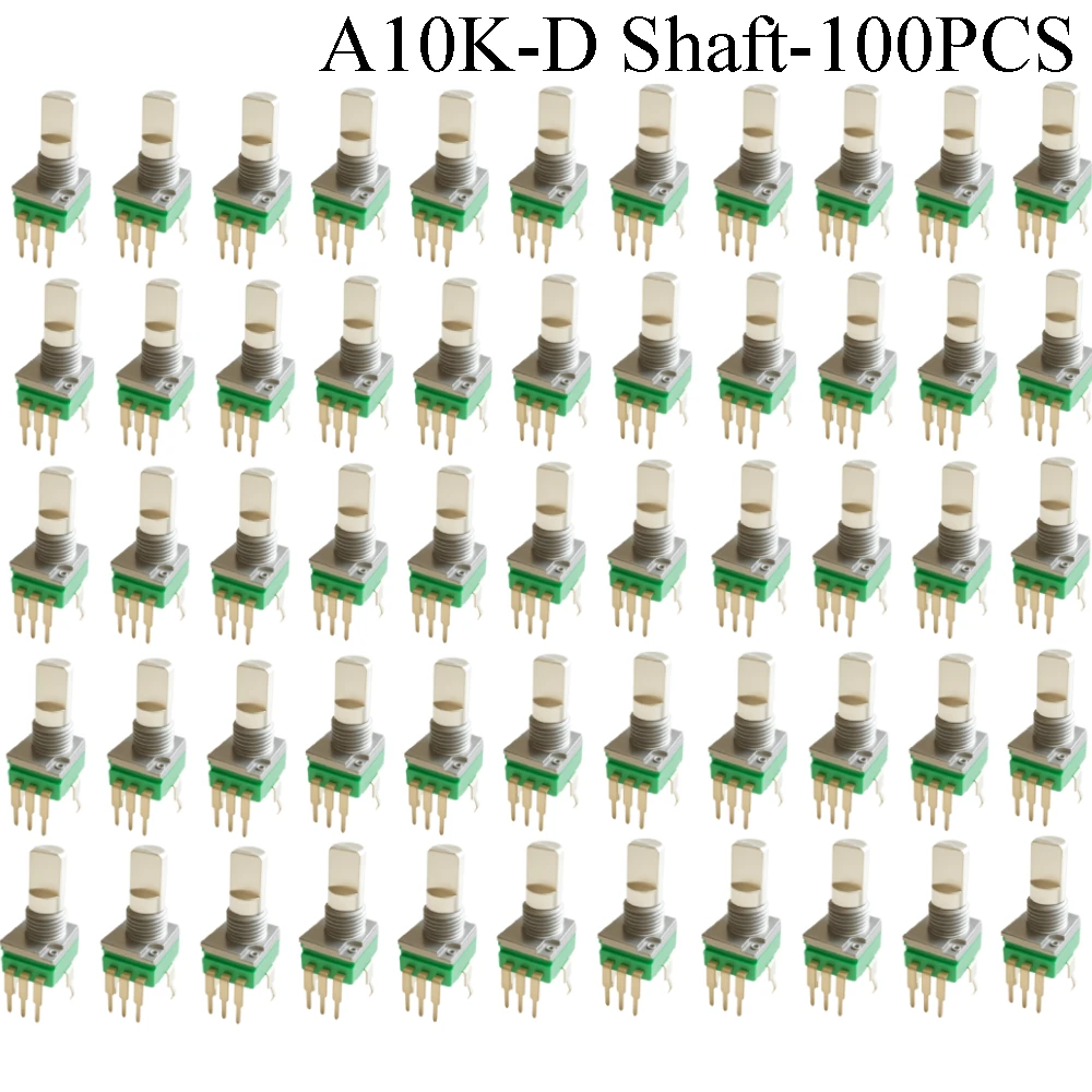 100PCS RK097 Präzision Linear Potentiometer Vertikale Single Link Schaft 15mm D achse B2K B10K B20K B50K B100K B500K B1M