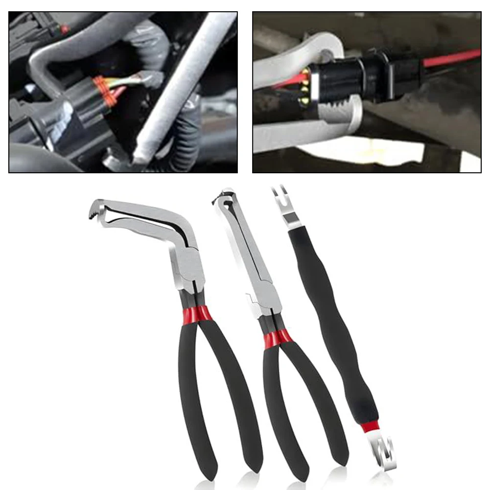 3Pcs Electrical Disconnect Pliers 60 Degree Electrical Connector Separator Wiring Multi-purpose Pliers Car Repair Tools