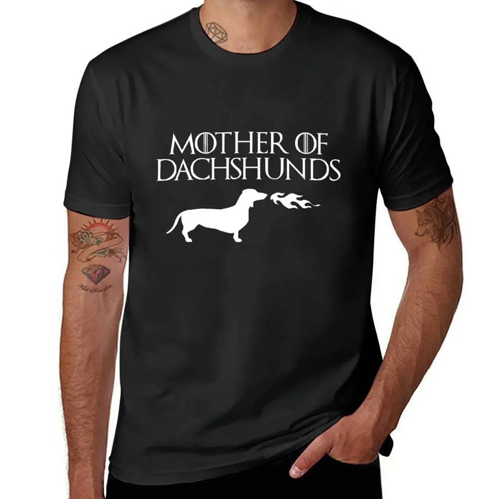 Mother of Dachshunds (White) T-Shirt vintage t shirts shirts graphic tees graphics summer tops t shirts for men