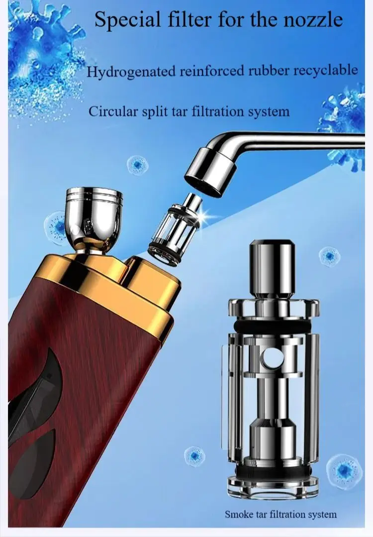 Premium Hookah Pipe Dual Filter Water Recirculating Shisha Cigarette Holder Aluminum/Plastic Water Pipe Multi-Function Smoking