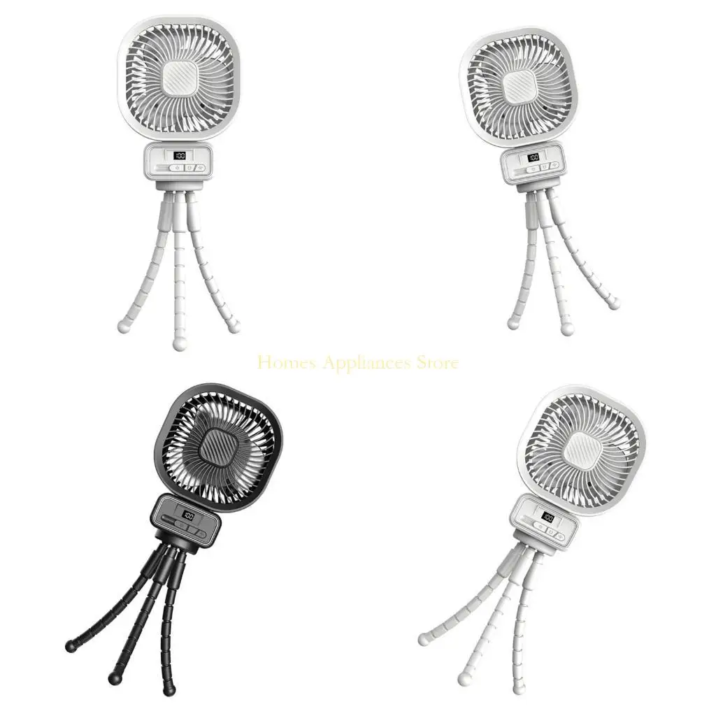 

D0AB Вентилятор для колясок Портативный вентилятор для автокресла Детский вентилятор с гибкими штативами 3-скоростной вентилятор