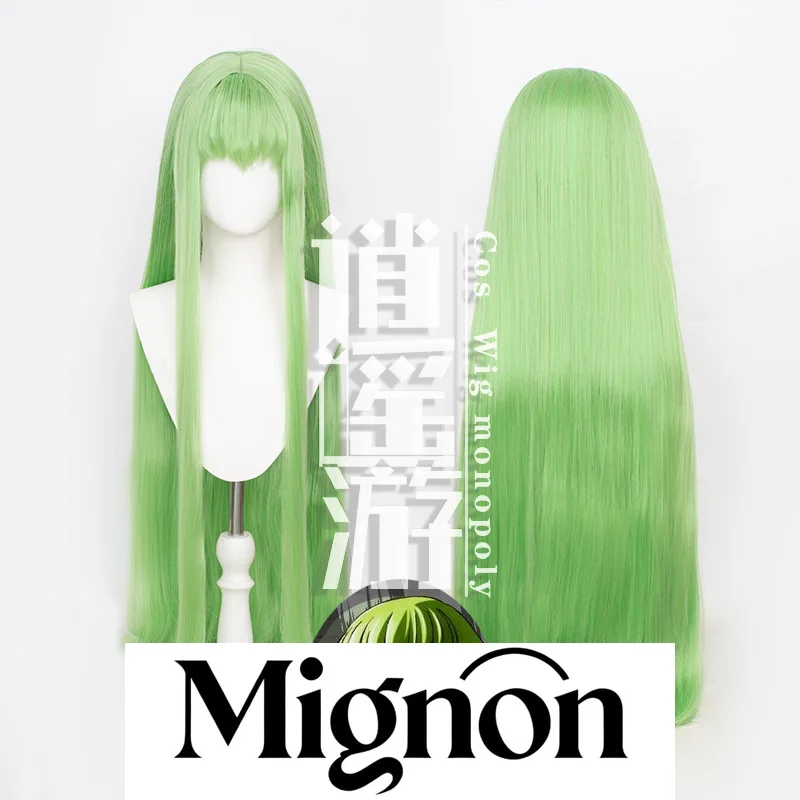 

Кодекс Гиас C.C. Парик для косплея, имитация кожи головы, зеленый длинный прямой подарок на Хэллоуин