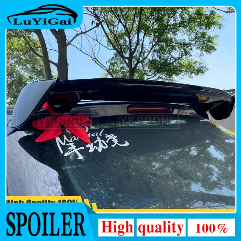 Use For Peugeot 207 206 307 Hatchback Universally Spoiler ABS Plastic Carbon Fiber Look Rear Trunk Wing Car Body Kit Accessories