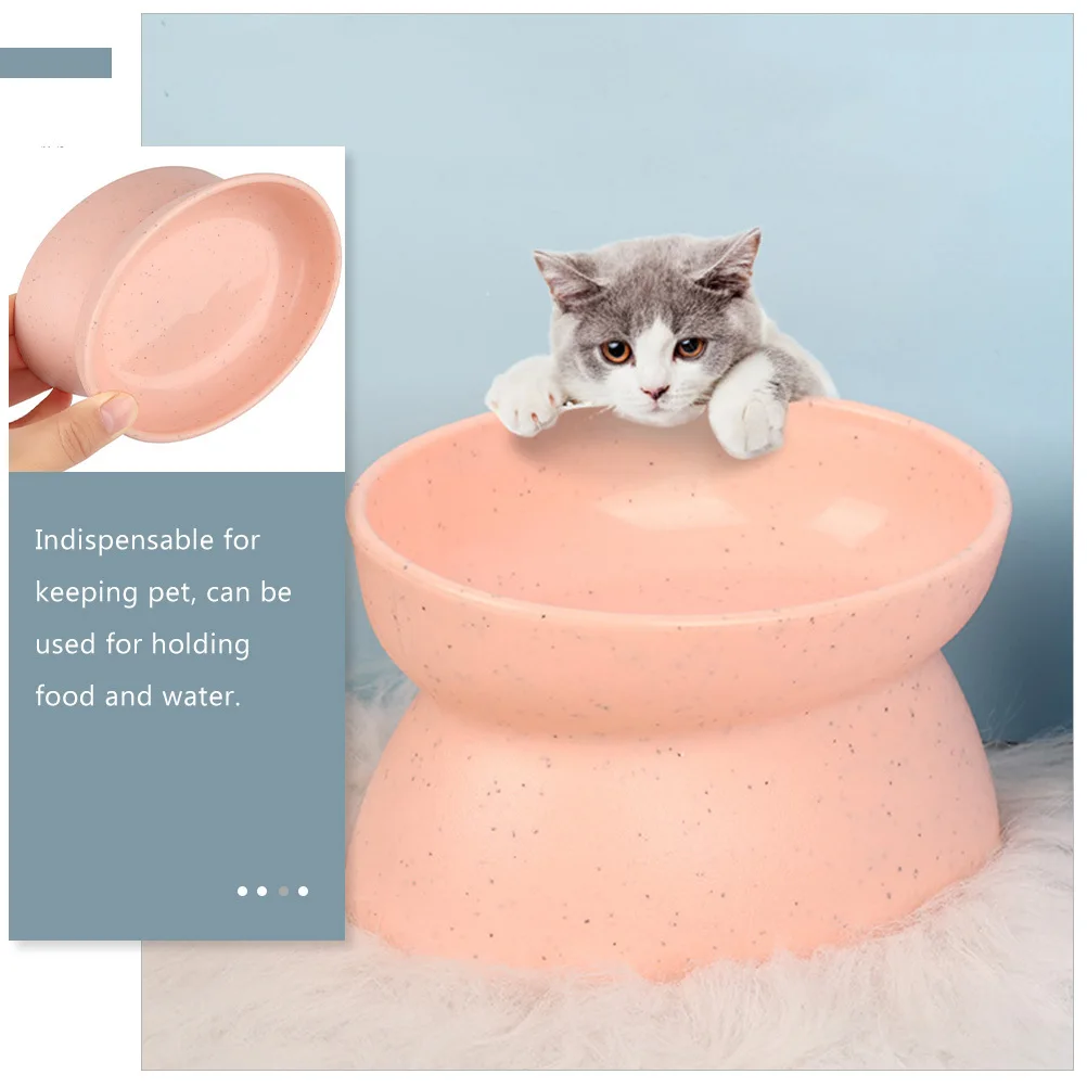 

2pcs Cat Food Basin High Base Plastic Pet Feeding Bowl For Cats Dogs Water Dispenser Non-Spill Easy Clean Pet Dining Solution