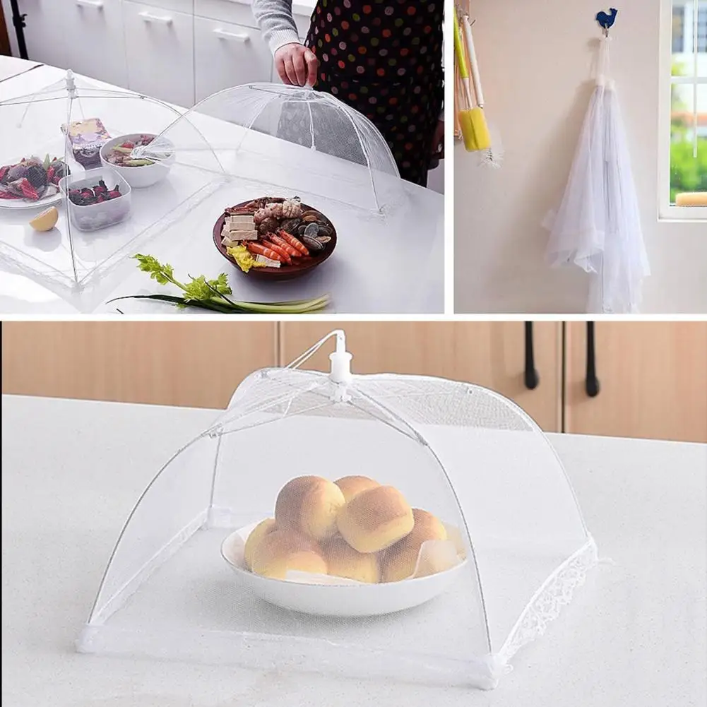 

Mesh Food Cover Large Pop-Up Tent Umbrella Collapsible Reusable Mesh Covers Pop-Up Serving Dish Covers for Outdoor BBQ Parties