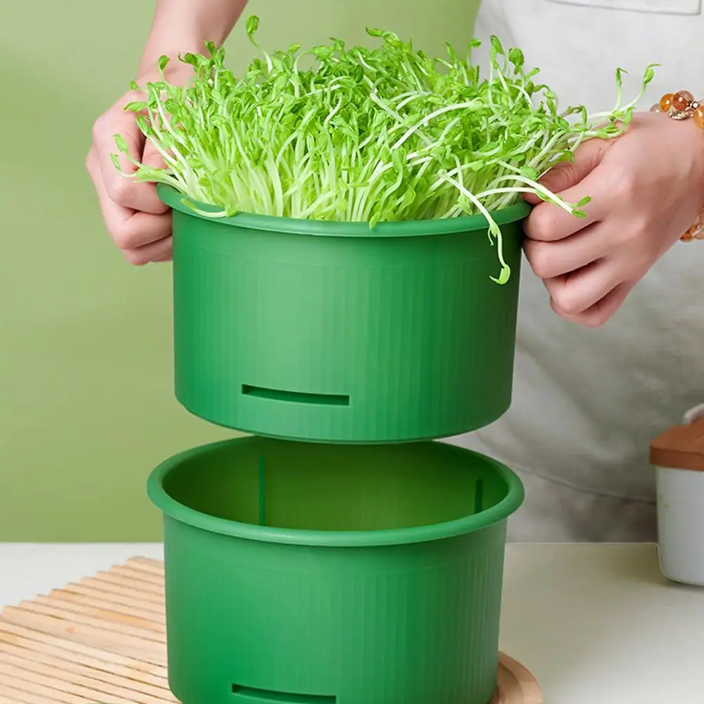 Plastic Bean Sprout Nursery Pots Split Structure Non Toxic Healthy Food Sprouter Ventilated Stackable Bean Sprout Grower ﻿