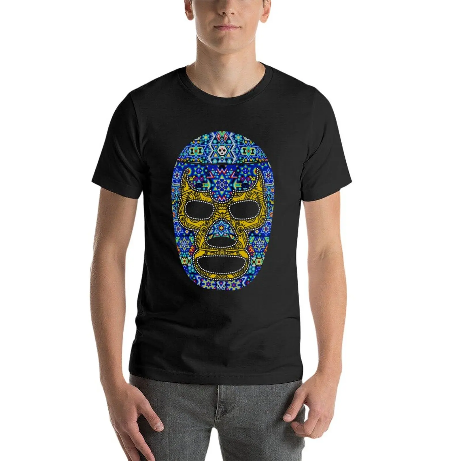 huichol luchador mexican T-Shirt for a boy custom shirt quick-drying shirts graphic tee clothes for men