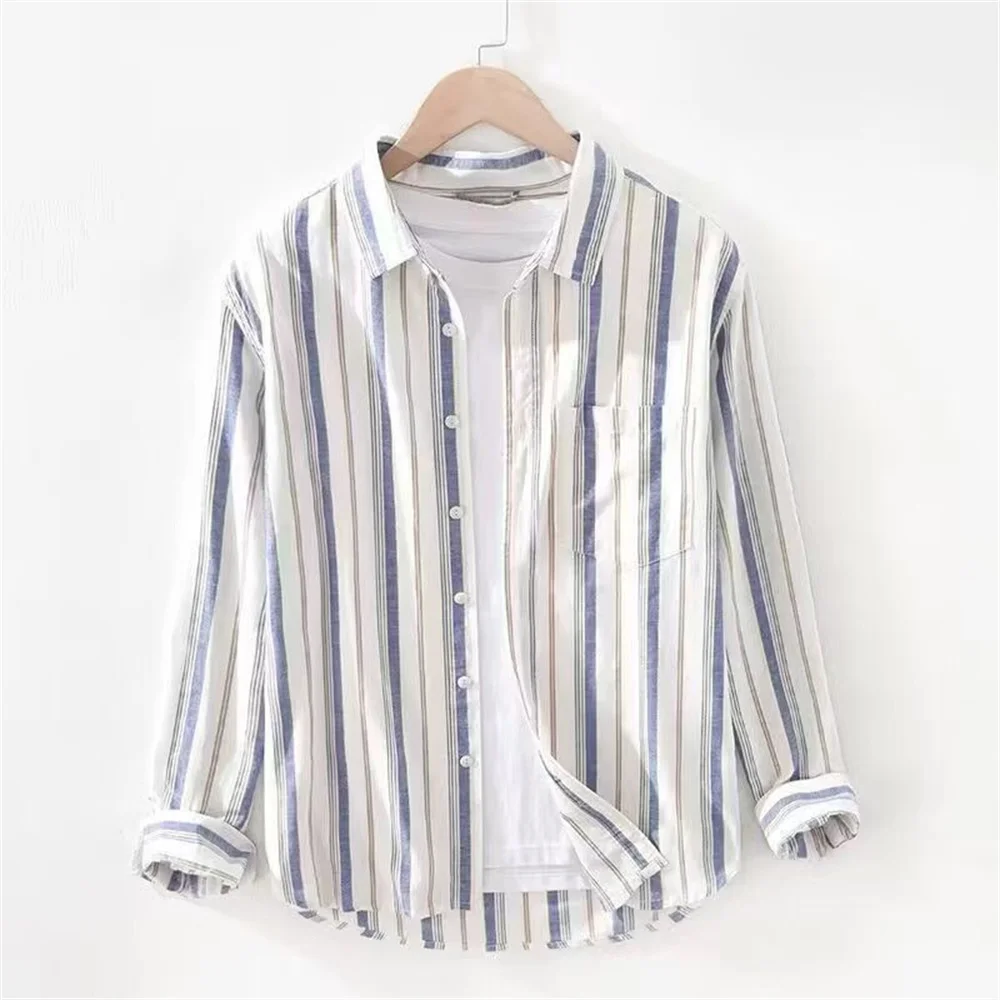 Hot sale new men's formal shirt long sleeve office clear stripe anti-wrinkle fashion business social shirt casual street wear