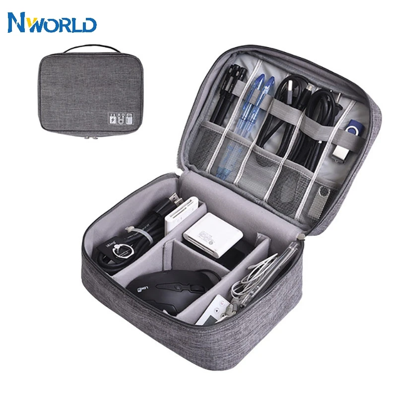 Cable Organizer Box Travel Gadget Bag Hard Drives Portable Storage Case HDD Case Protective Pouch Bag For iPad Mini Power Bank