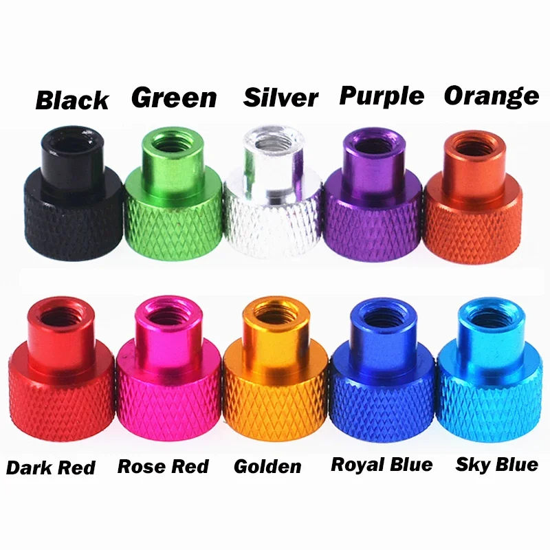 Colored Nuts UNC 1/4-20 3/8-16 Aluminium Alloy Blind Hole Knurled Thumb Nuts Hand Grip Knob Nut