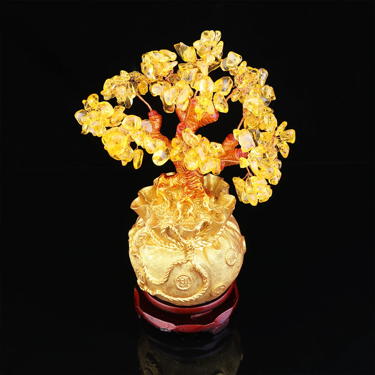 

Crystal Money Tree nament Bonsai Style Home Office Shop Decoration Wealth Prosperity Feng Shui Gift StatuePlant