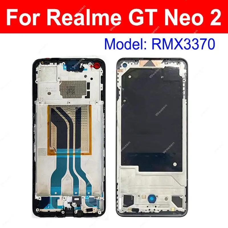 For Realme GT Neo 3 3T Neo2 Neo2T GT NEO GT 2 Master 5G Front LCD Screen Cover LCD Frame Housing Case Bezel Parts