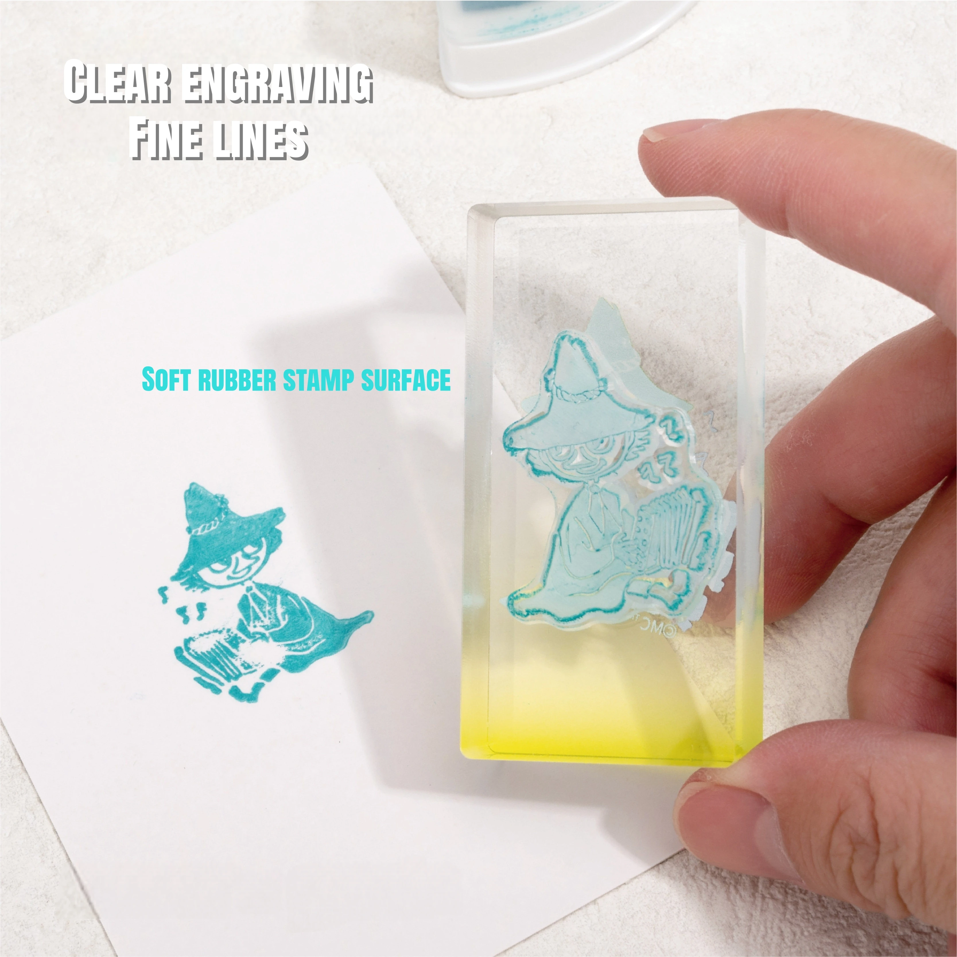 Moomin Clear Acrylic Gradient Stamps Six Pcs Set Cartoon Pattern Stamps For Journal Scrapbook Creative Gift For Craft Fans