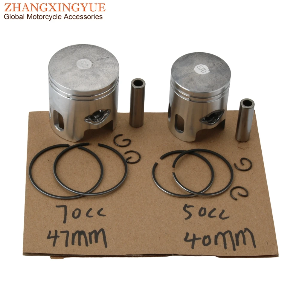 Scooter 40mm 47mm Jog50 Piston Kit For Yamaha Breeze Jog Z RR Neos Vino Why Zest 50cc 70cc Motorcycle Engine Parts